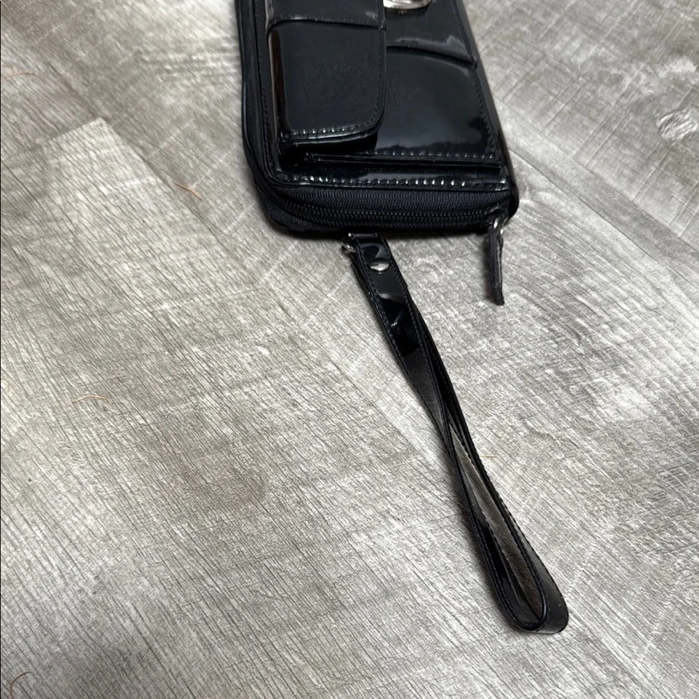 Patent Black Wallet Wristlet - Picture 8 of 13